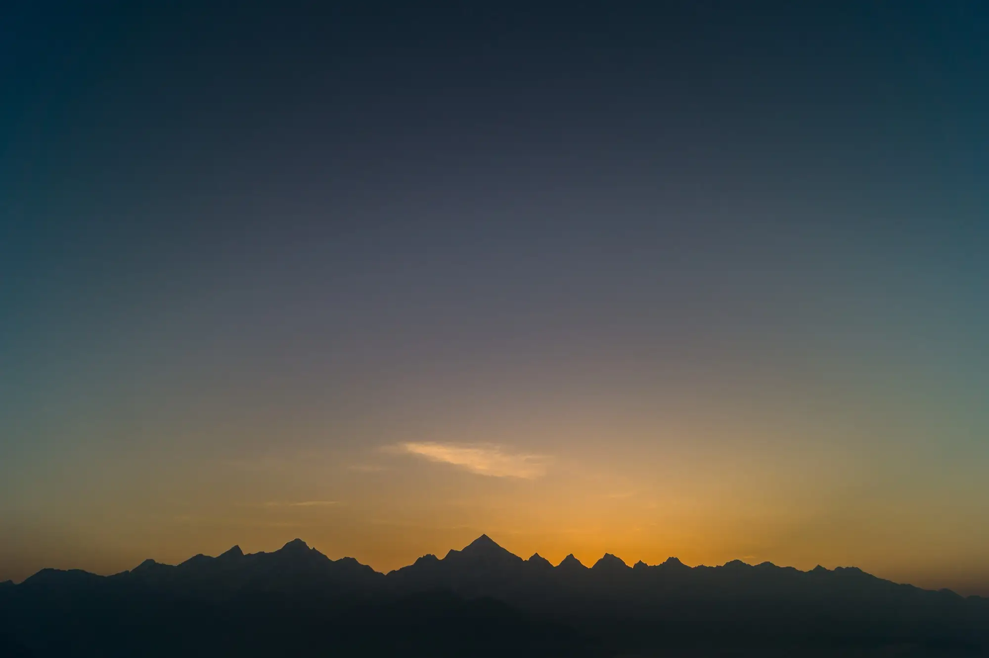 Dawn light over the Panchchuli peaks from Munsiyari
